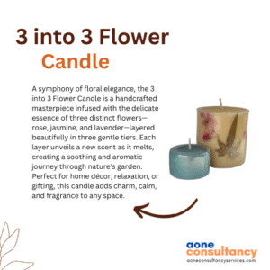 3 into 3 Flower Candle